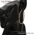 97339 xuping simple style big plain circle design 18k gold color fashion women's hoop earrings